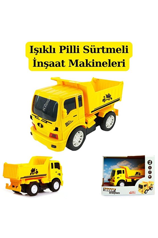 Işıklı Sürtmeli Kepçe - İş Makineleri - Sürtmeli Araçlar - İnşaat Oyuncakları - Araçlar - Makineler
