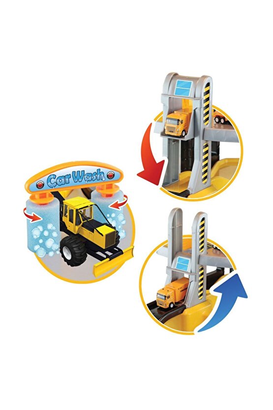 Şantiye Garaj Seti - Otopark Seti - Araba Seti - Hotwheels Seti - Istasyon