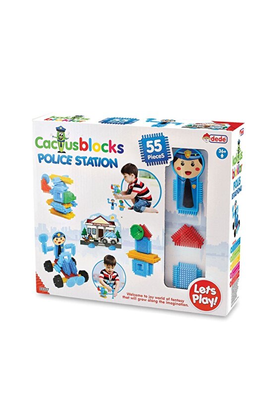 Kaktüs Blok Polis 55 Parça- Lego Oyuncaklar - Yapı Oyuncakları - Blok Setleri - Kaktüs Lego