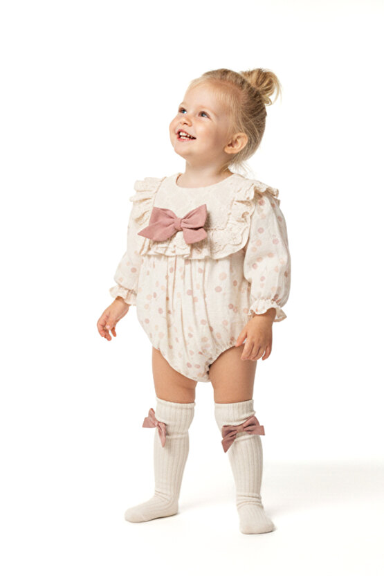 Kız Bebek Romper Kız Çocuk Romper Doğum Günü Parti Düğün Elbise Fiyonk Uzun Kol Romper