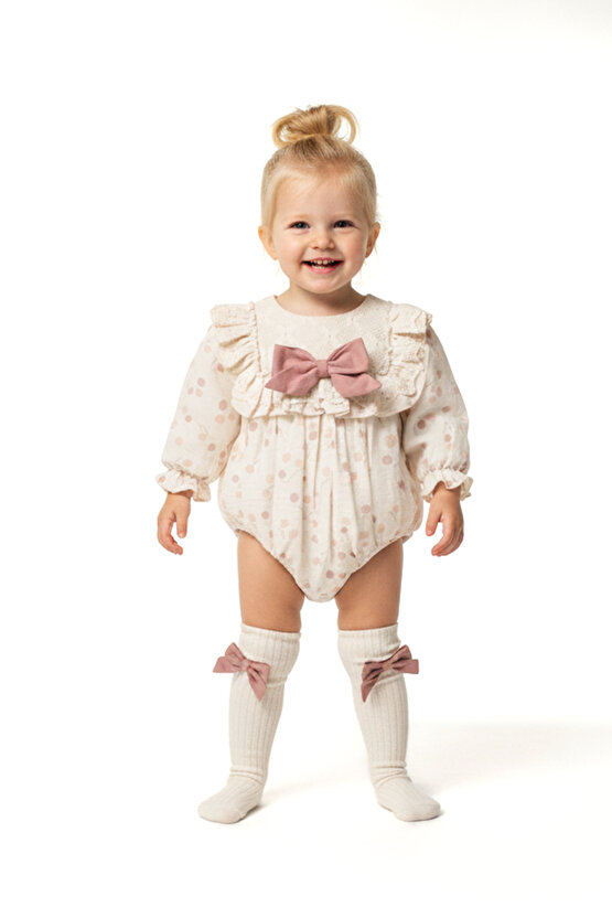 Kız Bebek Romper Kız Çocuk Romper Doğum Günü Parti Düğün Elbise Fiyonk Uzun Kol Romper