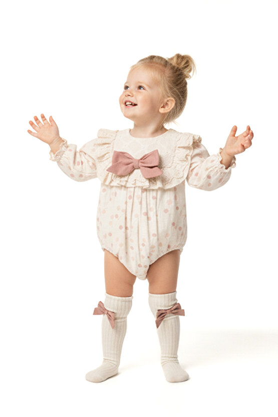 Kız Bebek Romper Kız Çocuk Romper Doğum Günü Parti Düğün Elbise Fiyonk Uzun Kol Romper