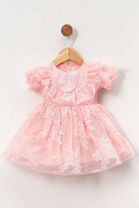 Kız Bebek Elbise Kız Çocuk Elbise Doğum Günü Parti Düğün Elbise Kısa Kollu Astarlı Elbise