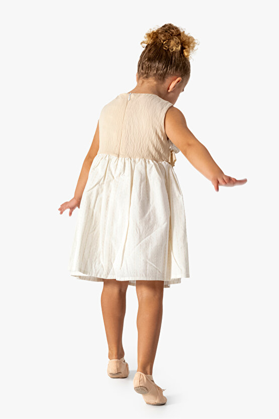 Kız Bebek Kız Çocuk Doğum Günü Parti Düğün Elbise Kısa Kol Kolsuz Astarlı