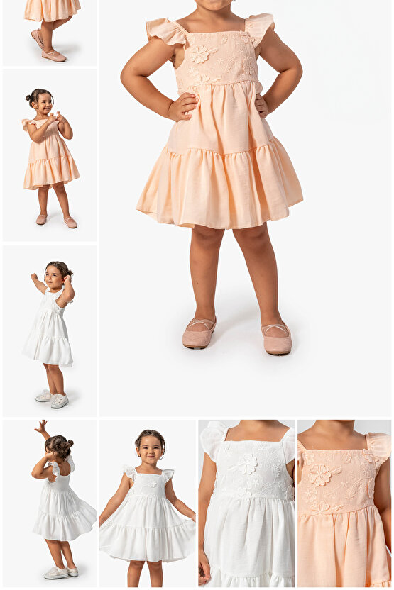 Kız Bebek Elbise Kız Çocuk Elbise Doğum Günü Parti Düğün Elbise Kısa Kollu Astarlı Leopar Elbise