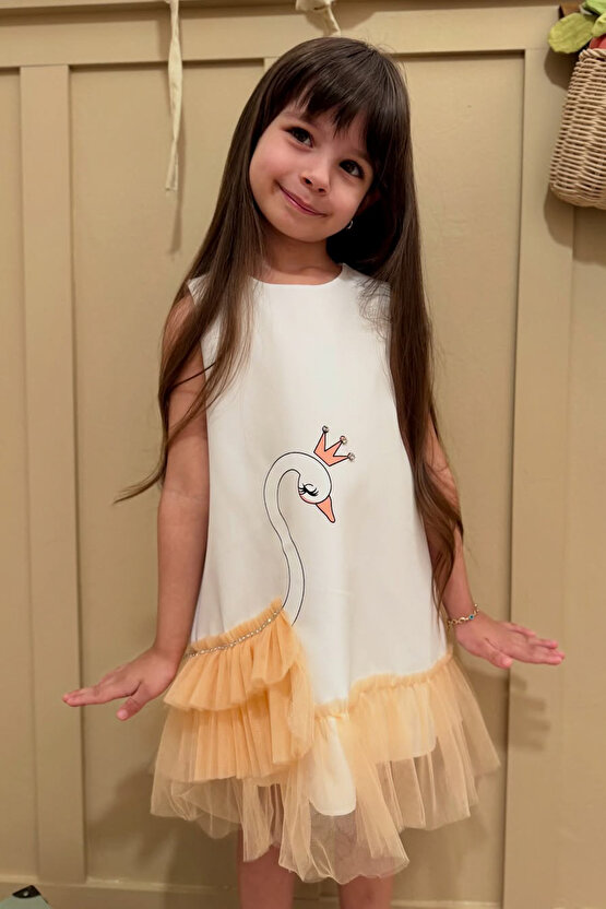 Kız Bebek Kız Çocuk Doğum Günü Parti Düğün Elbise Kolsuz Fırfırlı Tüllü Tütülü Tütü Astarlı