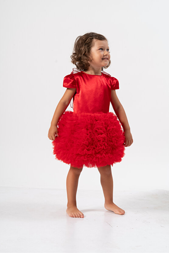 Kız Bebek Kız Çocuk Doğum Günü Parti Düğün Elbise Tüllü Tütü Astarlı Çocuk Giyim Bebek Giyim ELBYKNT