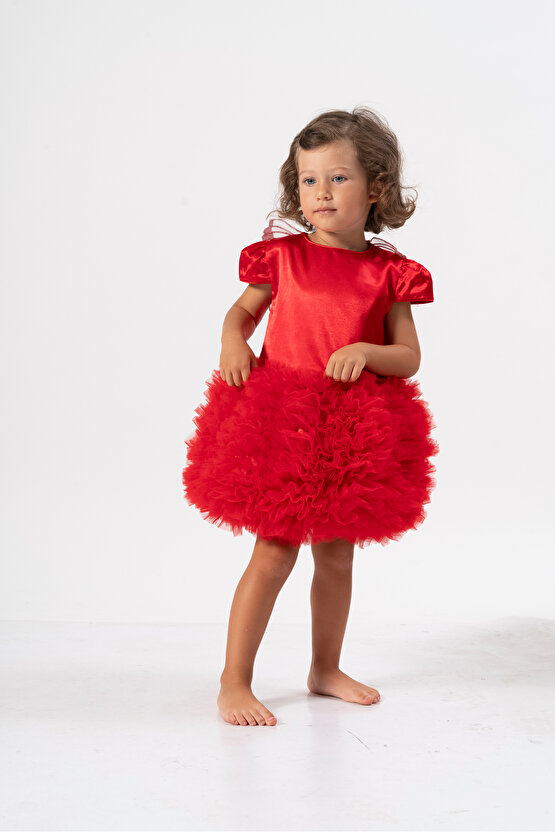 Kız Bebek Kız Çocuk Doğum Günü Parti Düğün Elbise Tüllü Tütü Astarlı Çocuk Giyim Bebek Giyim ELBYKNT