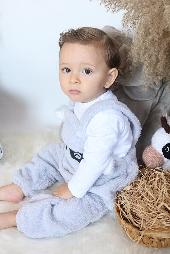 Welsoft Peluş Unisex Fermuarlı Bebek Uyku Tulumu Bebek Tulumu Çocuk Tulumu Çocuk Kostümü