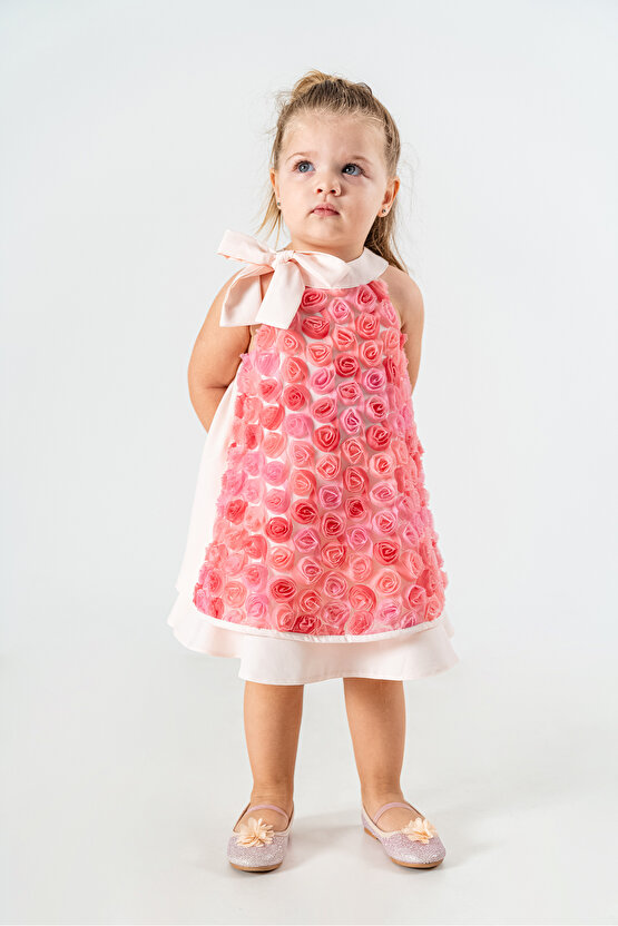 Kız Bebek Kız Çocuk Doğum Günü Parti Düğün Elbise Kısa Kol Kolsuz Fırfırlı Tüllü Tütülü Tütü Astarlı