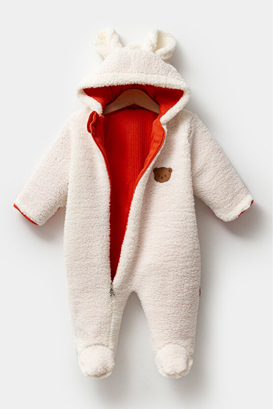 Welsoft Peluş Kuzu Katlanır Eldivenli %100 Pamuk Astar Unisex Kız Erkek Çocuk Bebek Uyku Tulumu