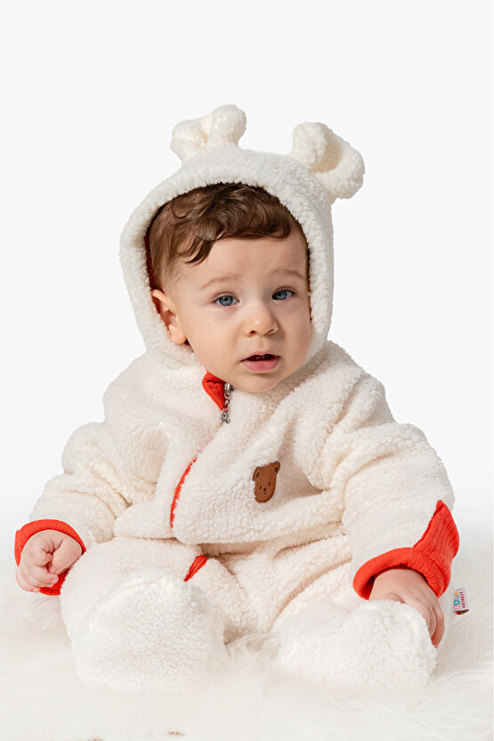 Welsoft Peluş Kuzu Katlanır Eldivenli %100 Pamuk Astar Unisex Kız Erkek Çocuk Bebek Uyku Tulumu