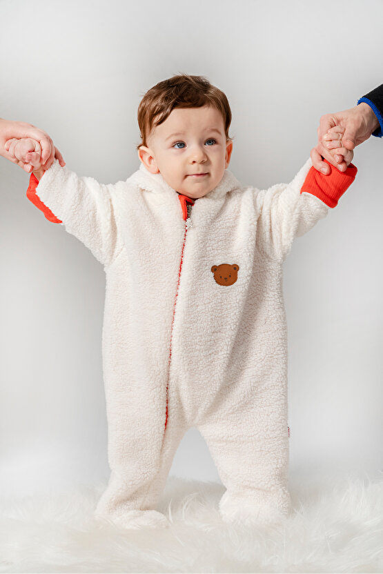 Welsoft Peluş Kuzu Katlanır Eldivenli %100 Pamuk Astar Unisex Kız Erkek Çocuk Bebek Uyku Tulumu