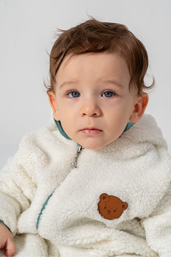 Welsoft Peluş Kuzu Katlanır Eldivenli %100 Pamuk Astar Unisex Kız Erkek Çocuk Bebek Uyku Tulumu