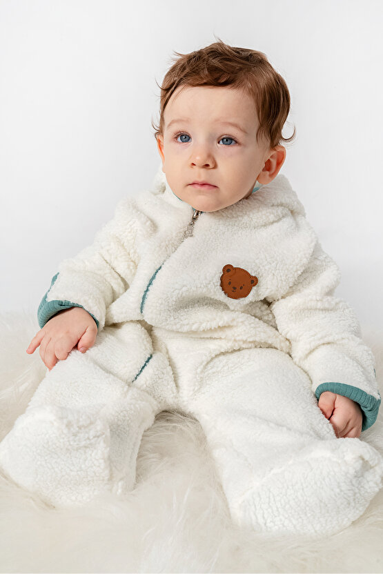 Welsoft Peluş Kuzu Katlanır Eldivenli %100 Pamuk Astar Unisex Kız Erkek Çocuk Bebek Uyku Tulumu