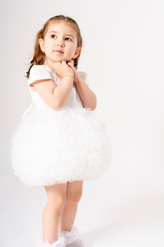 Bebek Kız Çocuk Doğum Günü Parti Düğün Elbise Tüllü Tütü Astarlı Çocuk Giyim Bebek Giyim Kız Bebek