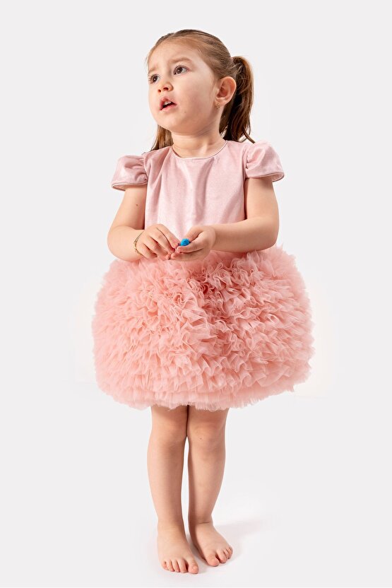 Bebek Kız Çocuk Doğum Günü Parti Düğün Elbise Tüllü Tütü Astarlı Çocuk Giyim bebek giyim Kız Bebek