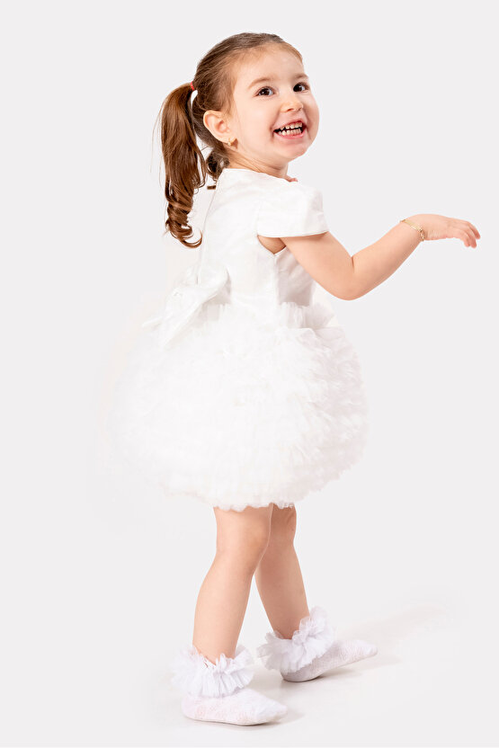 Bebek Kız Çocuk Doğum Günü Parti Düğün Elbise Tüllü Tütü Astarlı Çocuk Giyim Bebek Giyim Kız Bebek