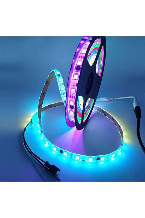 5 Metre Tak Çalıştır Kumandalı, 96 Renk RGB Şerit Led TV Ünitesi, Mutfak Tezgahı, Vitrin, Tavan Ledi
