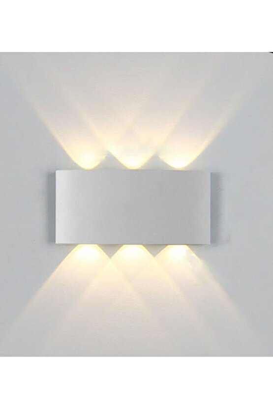 Beyaz Kasa 6 Watt (10 WATT EŞDEĞER) Gün Işığı Çift Yönlü Iç Ve Dış Mekan Aplik
