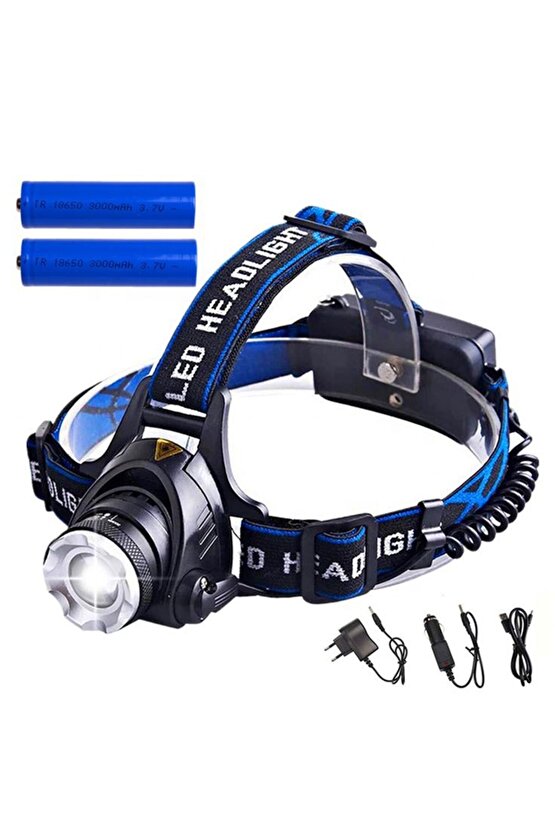 Yüksek Kalite Şarjlı Led Kafa Feneri, 3 Fonksiyonlu Bekçi, Çoban, Kampçı, Balıkcı Çiftci Kafa Feneri