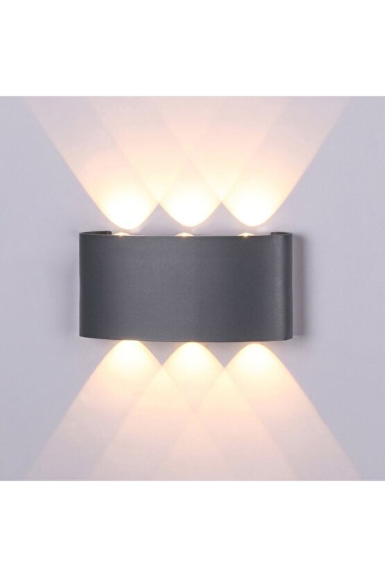 Antrasit Kasa 10 Watt Gün Işığı Iç Dış Mekan Dekoratif Led Aplik