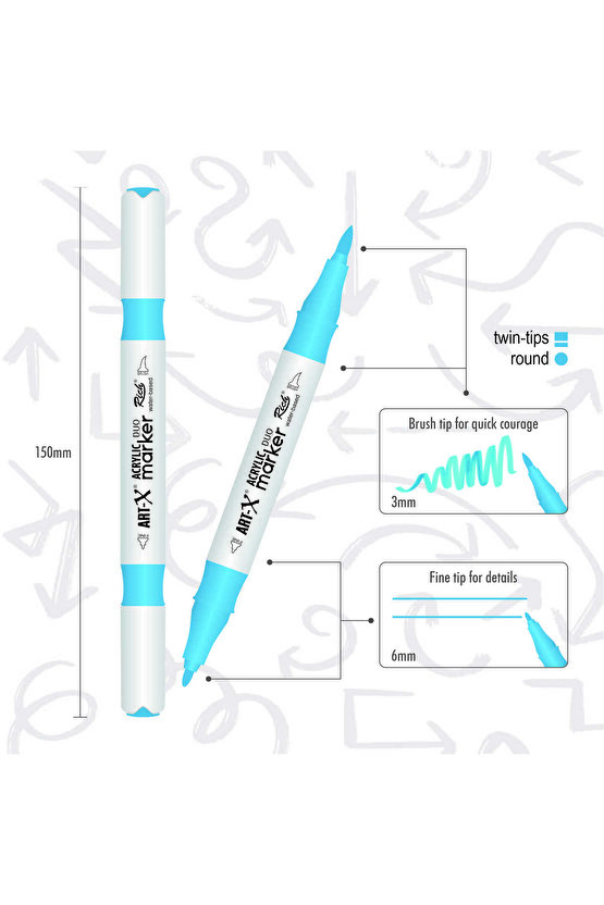 ART-X AKRİLİK MARKER ÇİFT TARAFLI KALEM
