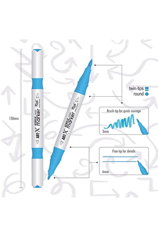 Art-x Akrilik Marker Çift Taraflı Kalem No:29