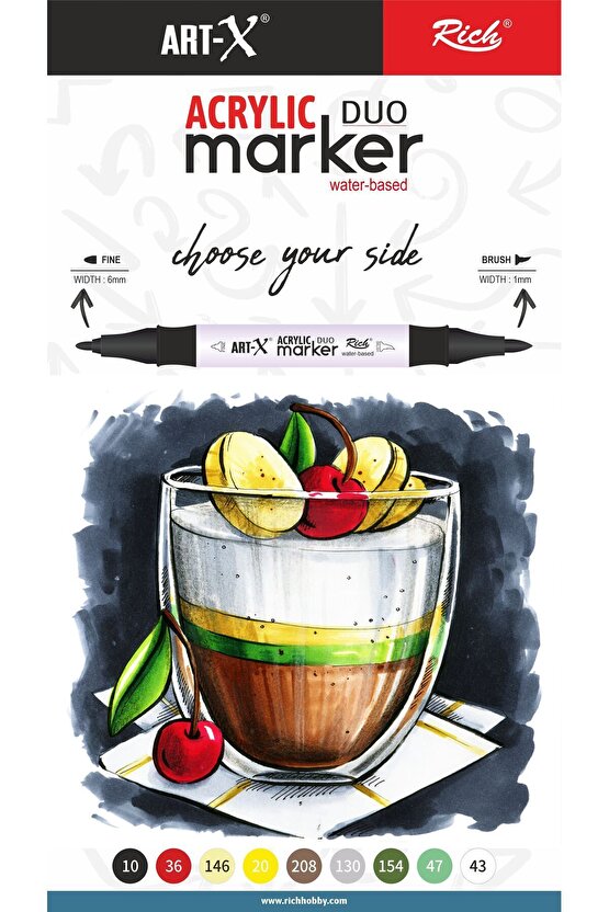Art-x Akrilik Marker Çift Taraflı Kalem No:204