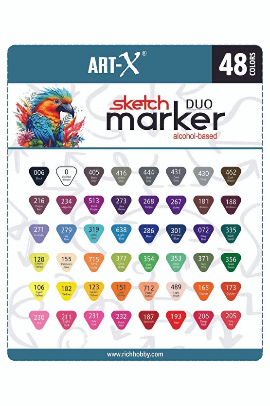 Art-x Sketch Marker Çift Taraflı Kalem Seti 48