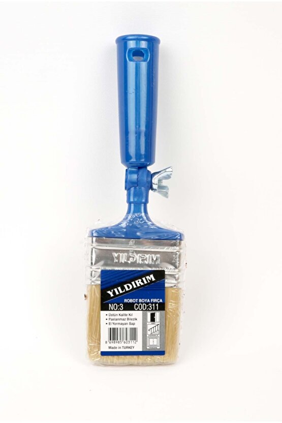 Akrobat Boya Fırçası Robot Fırça Oynar Başlıklı Kenar Köşe Fırçası No:3 12 Adet