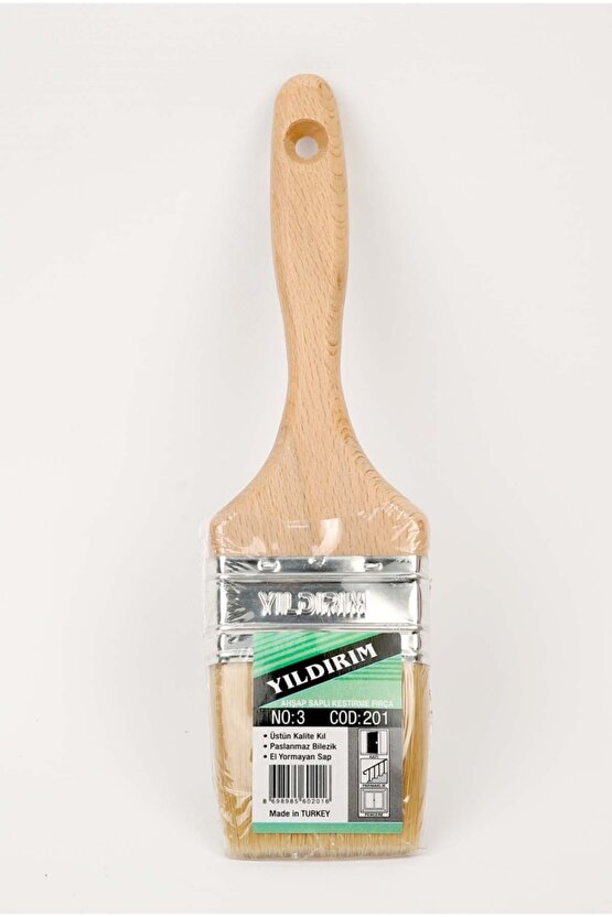 Ahşap Saplı Lüx Kestirme Fırçası No:3 12 Adet