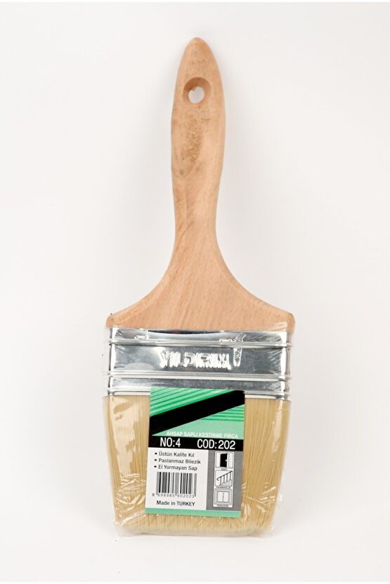 Ahşap Saplı Kestirme Boya Fırçası No:4 Lüx