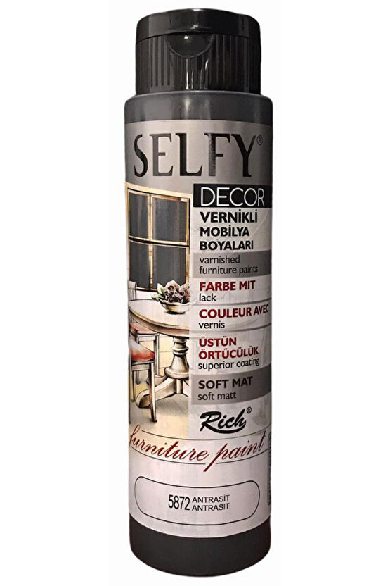 Selfy Decor Vernikli Boya 500cc - Antrasit 5872