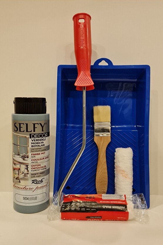 Selfy Decor 500 Cc (750 Gr) Lotus Kendinden Vernikli Dolap Boyama Seti