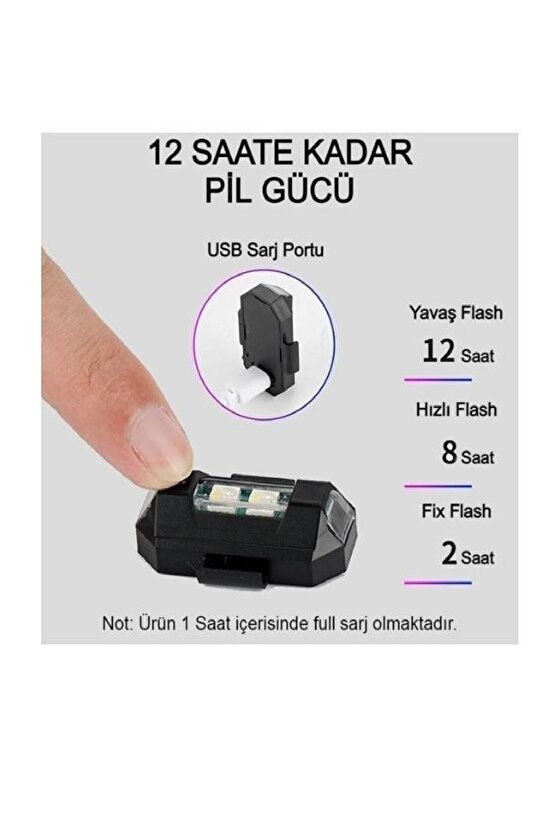 Motosiklet Drone Bisiklet Otomotiv Çakar Şarjlı Kablosuz Mini Led Lamba Uyumlu