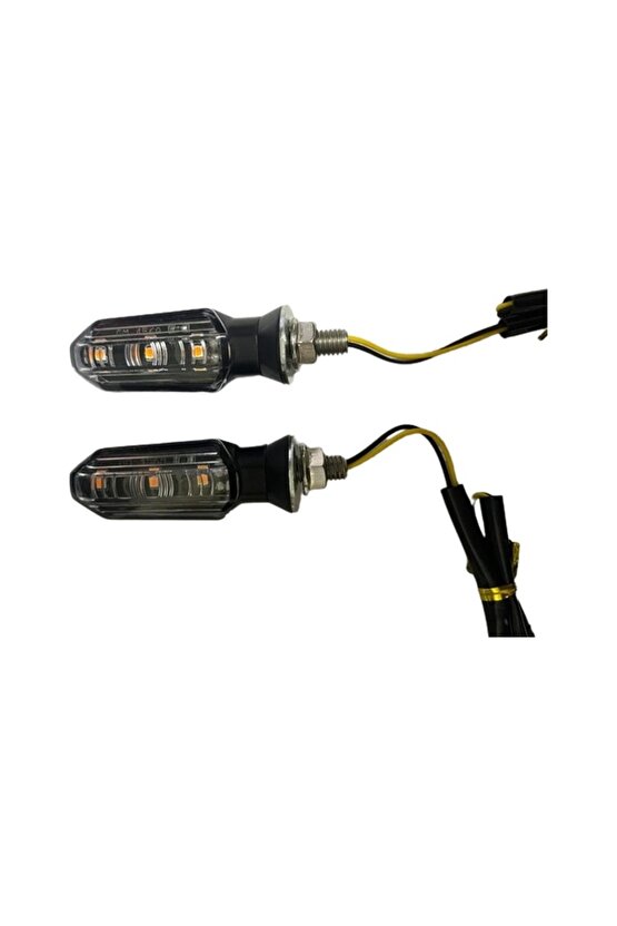 Motosiklet Sinyal Lamba Üniversal 12V Sarı Cam Sarı Led 2Li