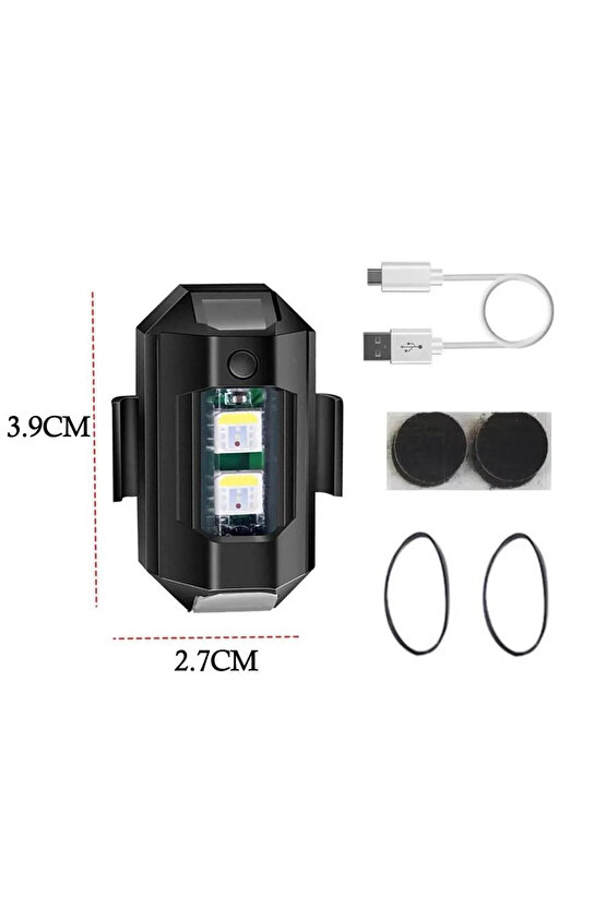 Motor Drone Uçak Kanadı Led Şarjlı Kablosuz Mini Led Çakarlı Lamba