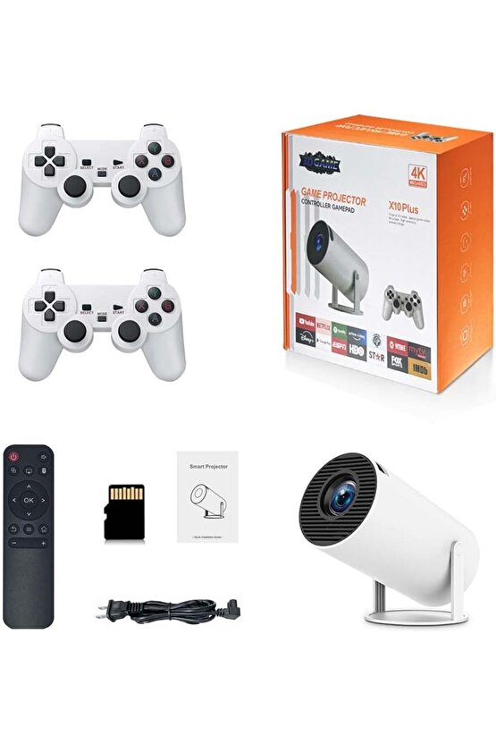 X10PLUS ANDROİD PROJEKTÖR + GAME PROJECTOR ULTRA HD 4K EV SİNEMA YANSITMA OYUN PROJEKSİYON CİHAZI