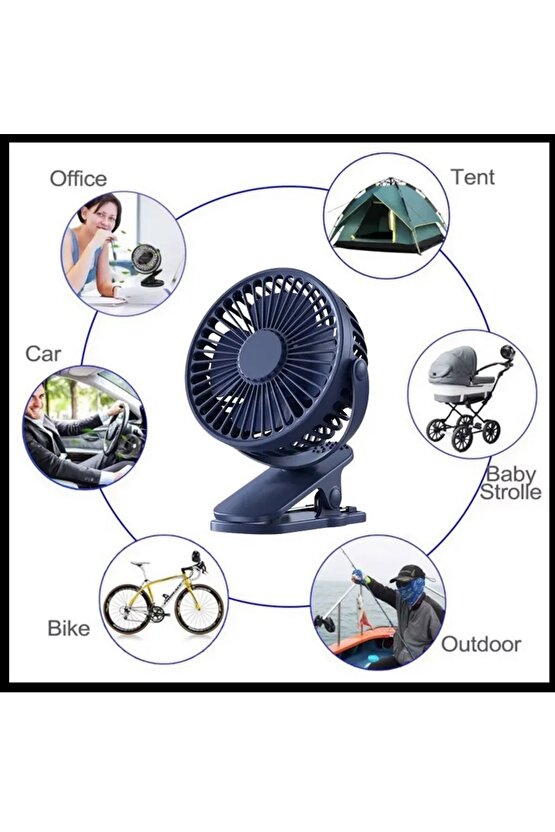 MANDALLI MİNİ ŞARJLI FAN ASKILI VANTİLATÖR MASAÜSTÜ HAVA SERİNLETİCİ