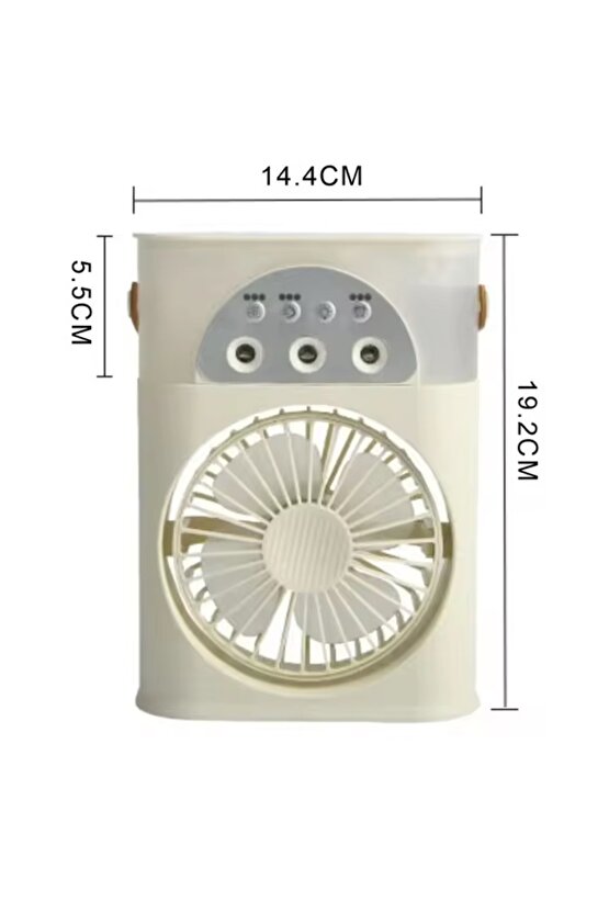 ŞARJLI LED IŞIKLI MASAÜSTÜ VANTİLATÖR FAN ODA HAVA NEMLENDİRİCİ HUMUDİFİER SERİNLETİCİ MİNİ KLİMA