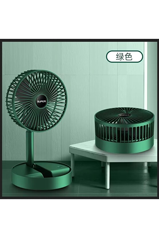 MASAÜSTÜ ŞARJLI FAN 3 HIZ KADEMELİ KATLANABİLİR TELESKOBİK VANTİLATÖR SERİNLETİCİ MİNİ KLİMA