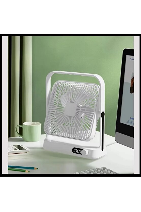 MASAÜSTÜ ŞARJLI FAN 120 HIZ KADEMELİ ULTRA İNCE LED GÖSTERGELİ VANTİLATÖR SERİNLETİCİ MİNİ KLİMA