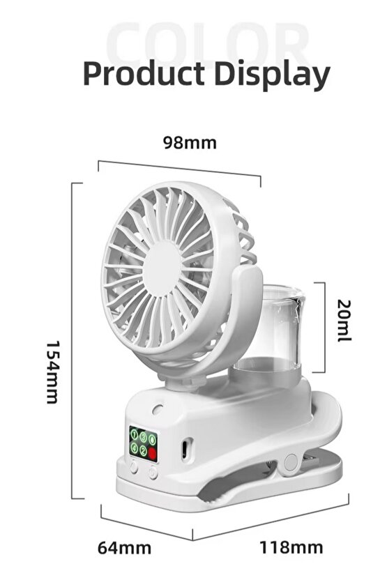 ŞARJLI MANDALLI FAN BEBEK ARABASI MASAÜSTÜ VANTİLATÖR SU SPRAY PÜSKÜRTMELİ SERİNLETİCİ MİNİ KLİMA