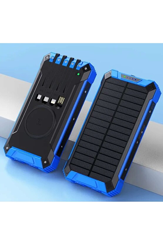 20000MAH POWERBANK SOLAR GÜNEŞ ENERJİLİ WİRELESS KABLOSUZ ŞARJ ÖZELLİKLİ TAŞINABİLİR ŞARJ LED IŞIKLI