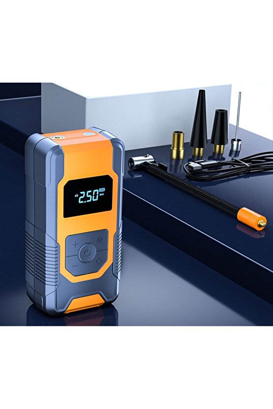 OTO ARAÇ LASTİK ŞİŞİRME POMPASI EKRANLI 160PSİ HAVA KOMPRESÖRÜ BİSİKLET MOTORSİKLET TOP ŞİŞİRME