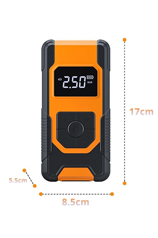 OTO ARAÇ LASTİK ŞİŞİRME POMPASI EKRANLI 160PSİ HAVA KOMPRESÖRÜ BİSİKLET MOTORSİKLET TOP ŞİŞİRME