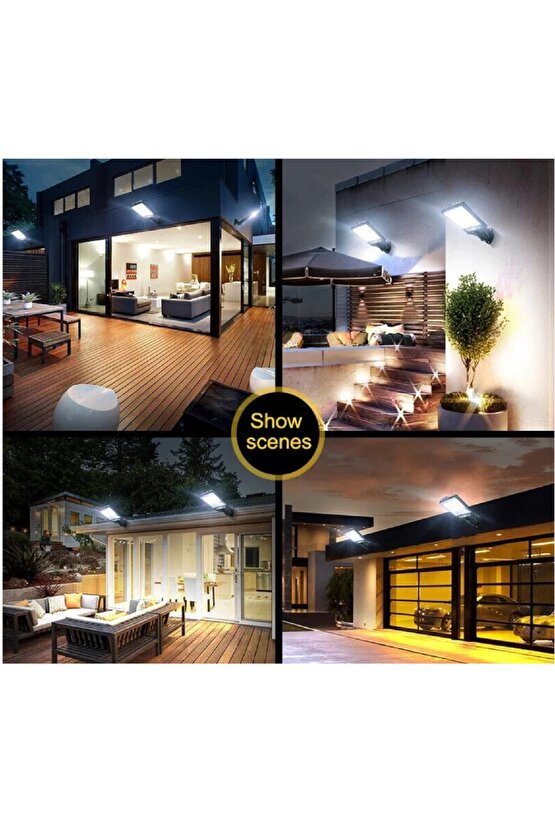 Solar Güneş Enerjili Kumandalı 108 Cob Ledli 3 modlu Projektör Hareket Sensörlü Sokak Lambası