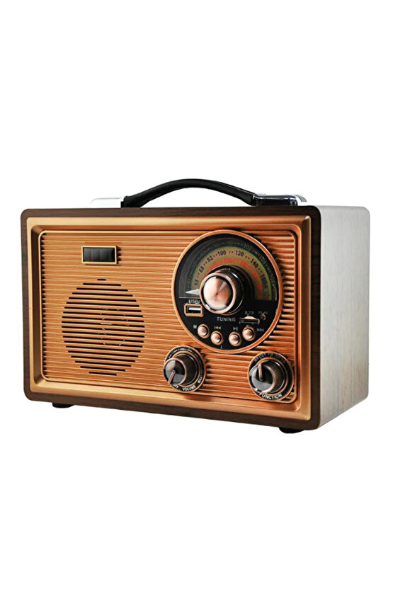 NOSTALJİK RADYO BLUETOOTH SPEAKER ŞARJLI SD KART USB GİRİŞLİ MP3 ÇALAR KABLOSUZ HOPARLÖR