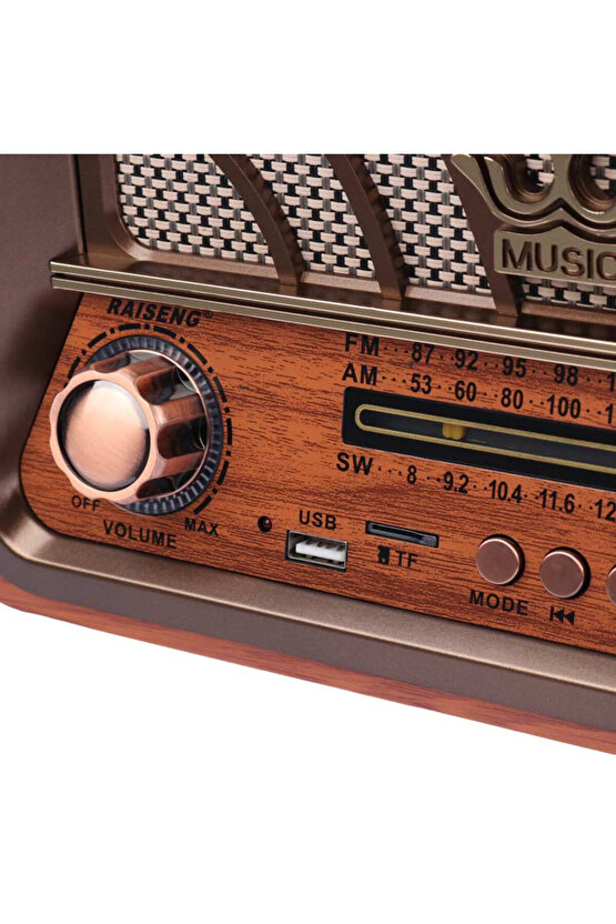 NOSTALJİK RADYO BLUETOOTH SPEAKER ŞARJLI SD KART USB GİRİŞLİ MP3 ÇALAR KABLOSUZ HOPARLÖR